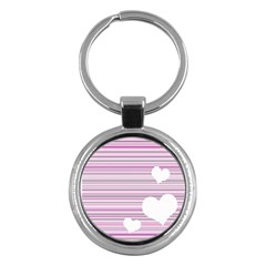 Pink Valentines Day Design Key Chains (round)  by Valentinaart