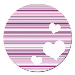 Pink Valentines Day Design Magnet 5  (round) by Valentinaart