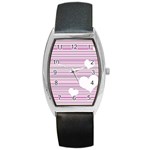 Pink Valentines day design Barrel Style Metal Watch Front