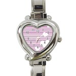 Pink Valentines day design Heart Italian Charm Watch Front