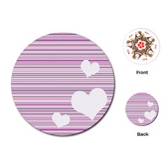 Pink Valentines Day Design Playing Cards (round)  by Valentinaart