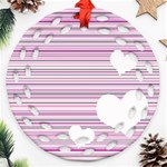 Pink Valentines day design Ornament (Round Filigree) Front