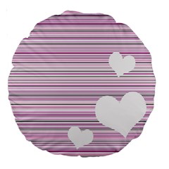 Pink Valentines Day Design Large 18  Premium Round Cushions