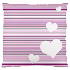 Pink Valentines Day Design Large Flano Cushion Case (two Sides)