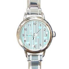 Cyan Love Round Italian Charm Watch by Valentinaart