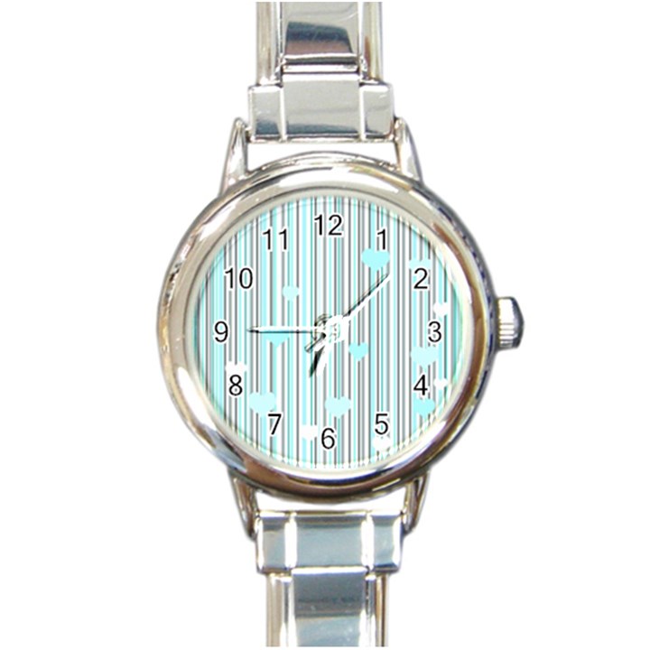 Cyan love Round Italian Charm Watch