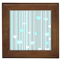 Cyan Love Framed Tiles by Valentinaart