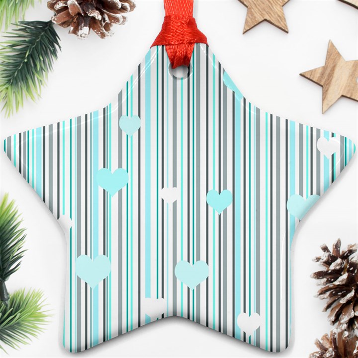 Cyan love Ornament (Star)