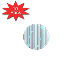 Cyan Love 1  Mini Magnet (10 Pack)  by Valentinaart