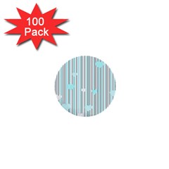 Cyan Love 1  Mini Buttons (100 Pack)  by Valentinaart