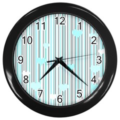 Cyan Love Wall Clocks (black)