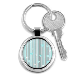 Cyan Love Key Chains (round)  by Valentinaart