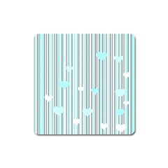 Cyan Love Square Magnet