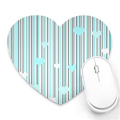 Cyan Love Heart Mousepads by Valentinaart