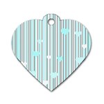 Cyan love Dog Tag Heart (Two Sides) Front