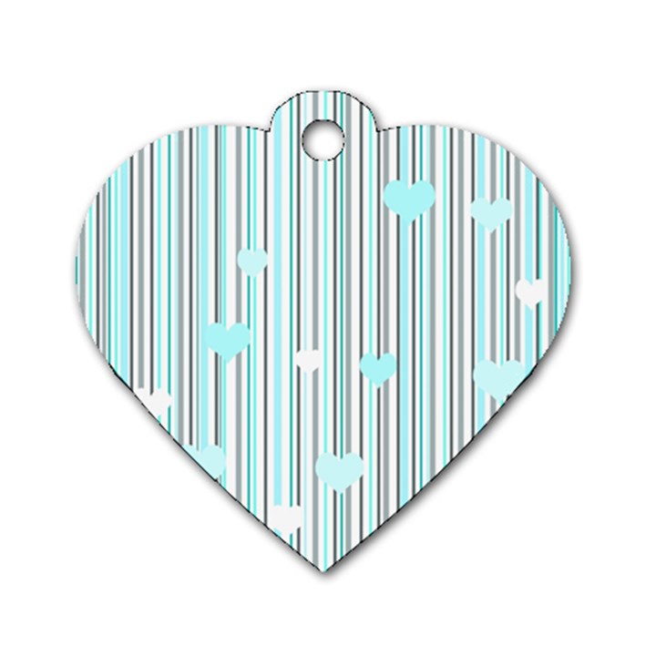 Cyan love Dog Tag Heart (Two Sides)