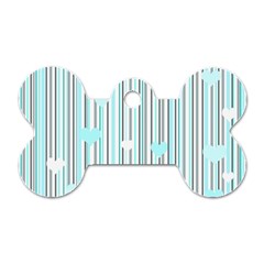 Cyan Love Dog Tag Bone (one Side)