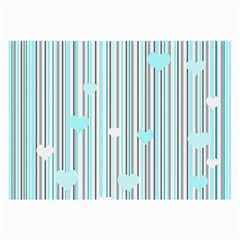 Cyan Love Large Glasses Cloth (2-side) by Valentinaart