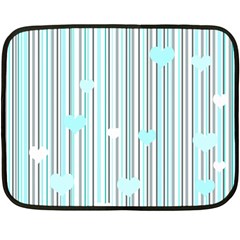 Cyan Love Fleece Blanket (mini) by Valentinaart