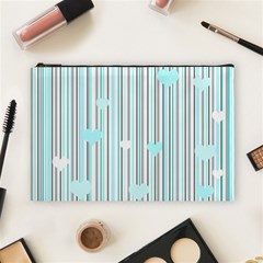 Cyan Love Cosmetic Bag (large)  by Valentinaart