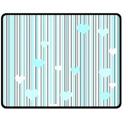 Cyan Love Fleece Blanket (medium)  by Valentinaart