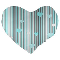 Cyan Love Large 19  Premium Heart Shape Cushions by Valentinaart