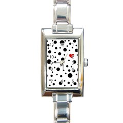 Dots And Hart Rectangle Italian Charm Watch