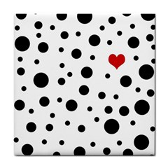 Dots And Hart Tile Coasters by Valentinaart