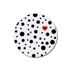 Dots And Hart Rubber Round Coaster (4 Pack) 