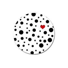 Dots And Hart Magnet 3  (round)