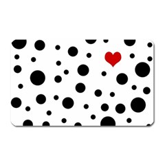 Dots And Hart Magnet (rectangular) by Valentinaart