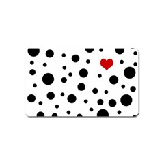 Dots And Hart Magnet (name Card) by Valentinaart