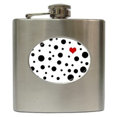 Dots And Hart Hip Flask (6 Oz)