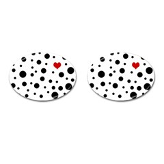 Dots And Hart Cufflinks (oval) by Valentinaart