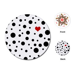 Dots And Hart Playing Cards (round)  by Valentinaart