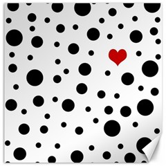 Dots And Hart Canvas 16  X 16   by Valentinaart