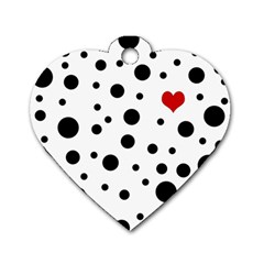 Dots And Hart Dog Tag Heart (two Sides)