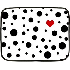 Dots And Hart Fleece Blanket (mini) by Valentinaart