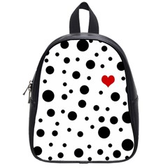 Dots And Hart School Bags (small)  by Valentinaart