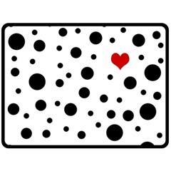 Dots And Hart Fleece Blanket (large)  by Valentinaart