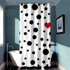 Dots And Hart Shower Curtain 36  X 72  (stall) 