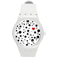 Dots And Hart Round Plastic Sport Watch (m) by Valentinaart