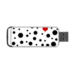 Dots And Hart Portable Usb Flash (one Side)