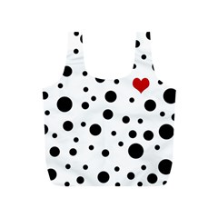 Dots And Hart Full Print Recycle Bags (s)  by Valentinaart