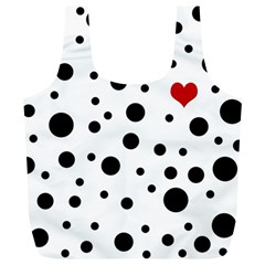 Dots And Hart Full Print Recycle Bags (l)  by Valentinaart