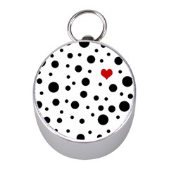 Dots And Hart Mini Silver Compasses by Valentinaart