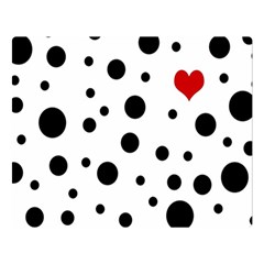 Dots And Hart Double Sided Flano Blanket (large) 