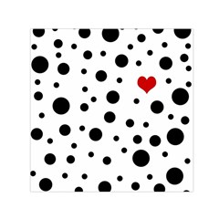 Dots And Hart Small Satin Scarf (square) by Valentinaart