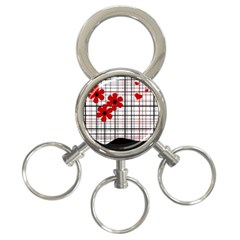 Cute Floral Desing 3-ring Key Chains