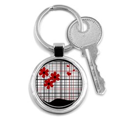 Cute Floral Desing Key Chains (round) 